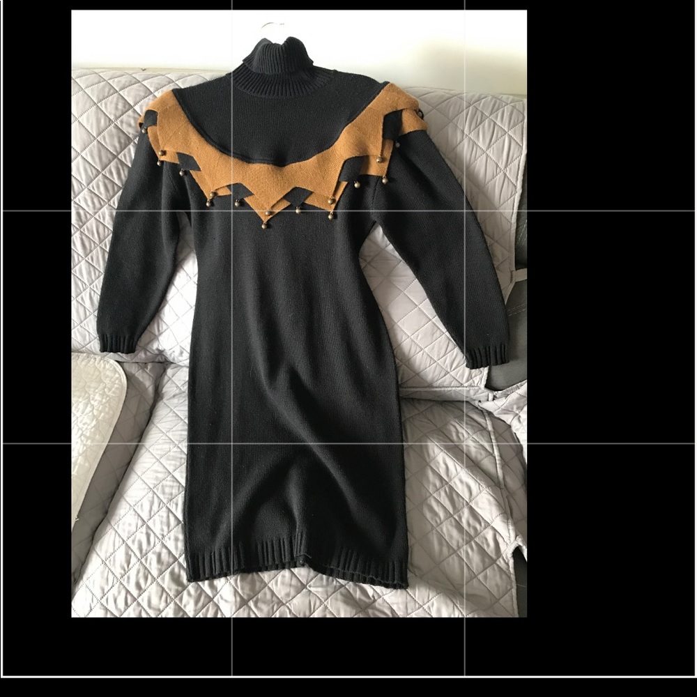 Cache Paris Designed Turtleneck Jingle Sweater Dr… - image 1